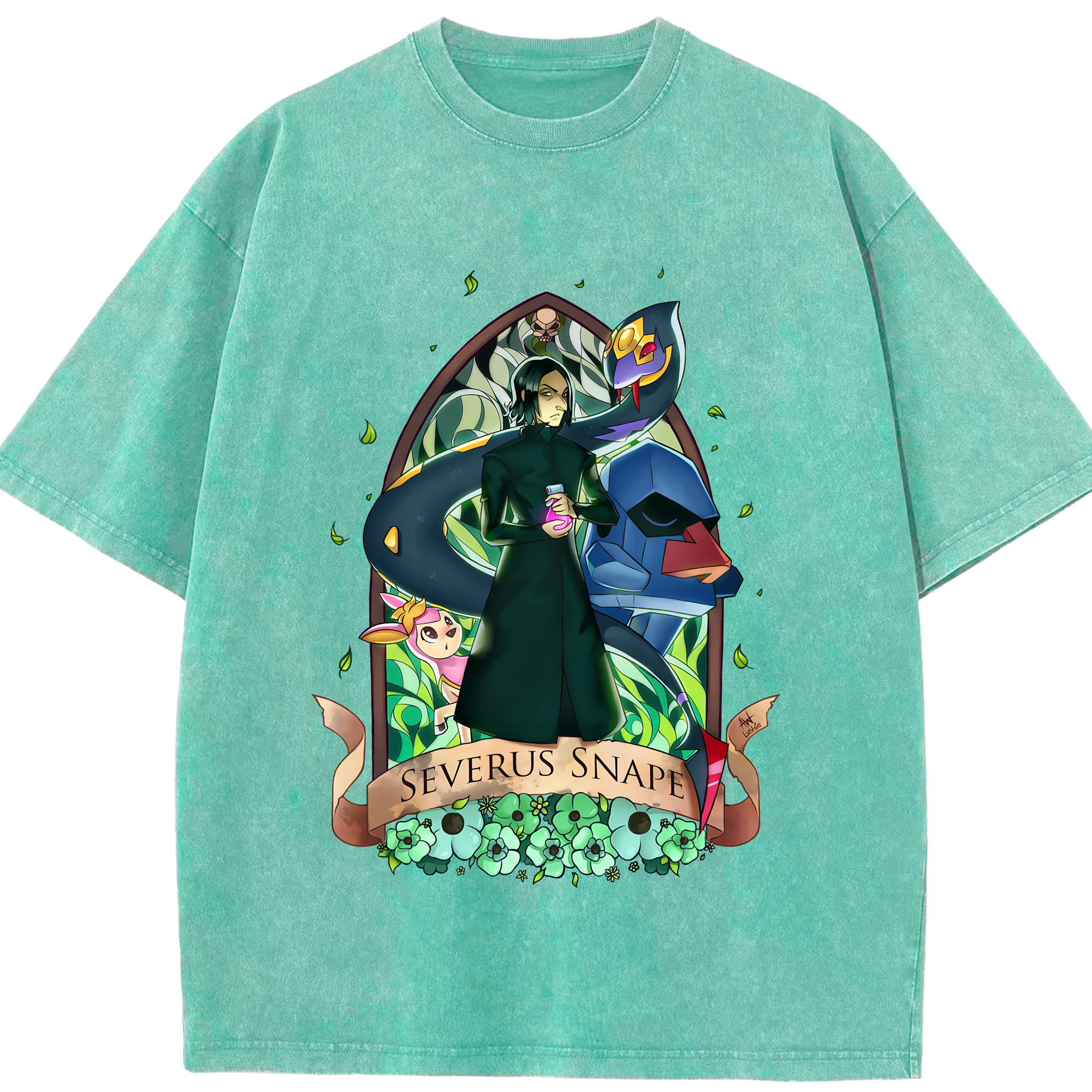 （画像用） Harry Potter ハリー・ポッターシリーズ 綿100% ヴィンテージ風 半袖Tシャツ（フロントプリント）